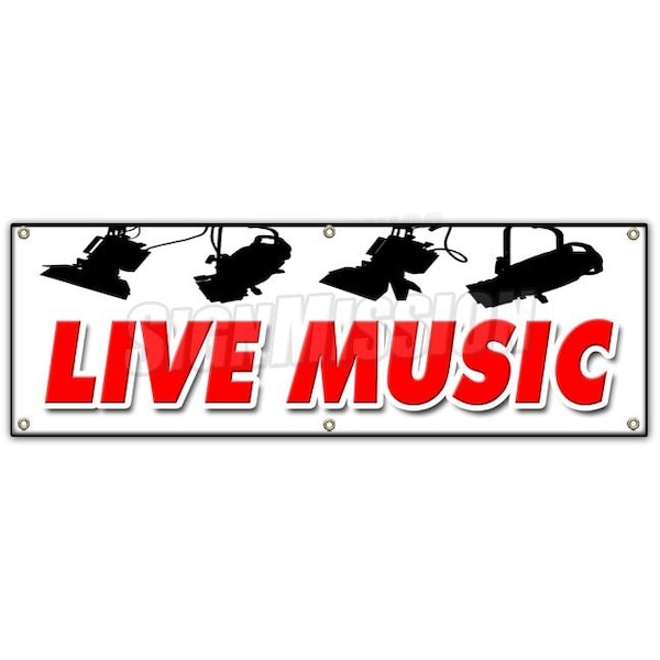 Signmission LIVE MUSIC BANNER SIGN band trio rock and roll swing no cover cocktails B-72 Live Music - main